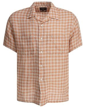 Beams Plus Check Short Sleeve Shirt - Orange