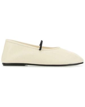 The Row Elasticated-Strap Ballerina Flats - White