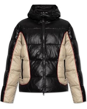 DIESEL Contrast Panel Puffer Jacket - Black