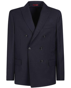 Fay Double-Breasted Blazer Jacket - Blue