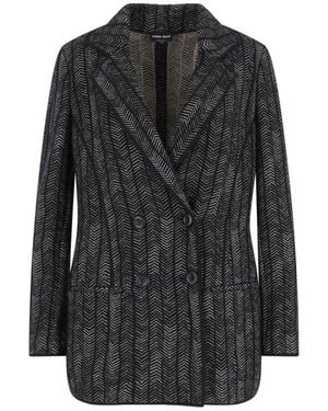 Giorgio Armani Double-Breasted Tailored Blazer - Black