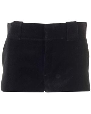 Chloé Tailored Velvet Mini Shorts - Blue