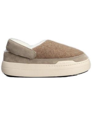 Moon Boot Round Toe Platform Sandals - Natural