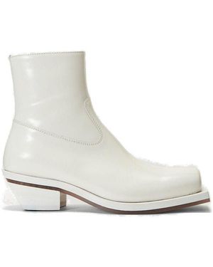 Ion Square-Toe Side-Zip Cowboy Boots - White