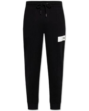 Moncler Logo Printed Drawstring Cuffed Joggers - Black