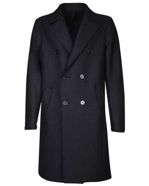 Harris Wharf London Double Breasted Button-Up Coat - Black