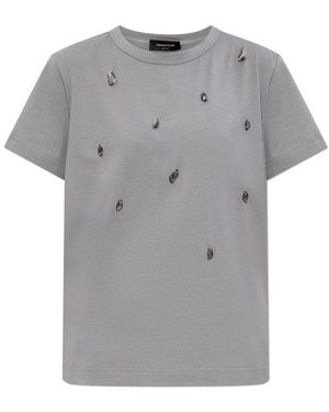 Tシャツ・カットソー FABIANA FILIPPI Platinum and lurex short-sleeved jersey Fabiana Filippi Platinum And Lurex Short-Sleeved Jersey in
