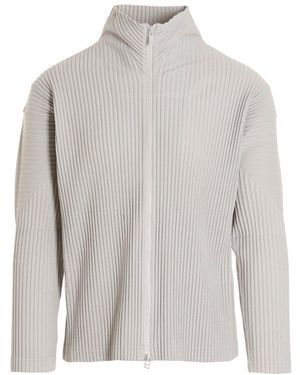 Homme Plissé Issey Miyake Zip-Up Pleated Jacket - Grey