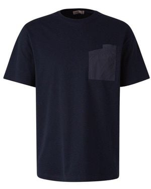 Herno Contrast Pocket Crewneck T-shirt - Blue