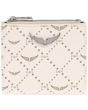 Zadig & Voltaire Logo Printed Zipped Wallet - Natural