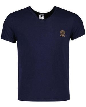 Versace Short-sleeved Crewneck T-shirt - Blue