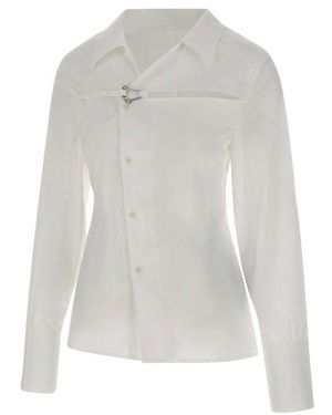 HELIOT EMIL Asymmetric Buckle Blouse - White