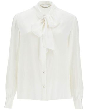 Alessandra Rich Blouse With Lavalliã¨Re - White