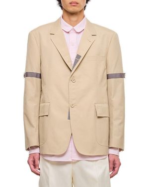 Thom Browne Unstructured Straight Fit Jacket - Natural