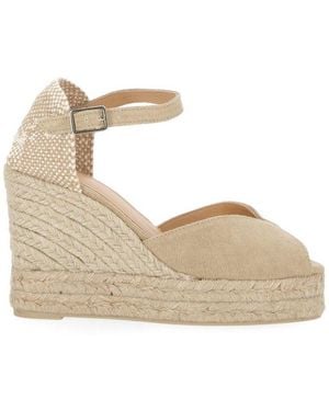 Castañer Bianca Jute Wedge Espadrilles - Natural