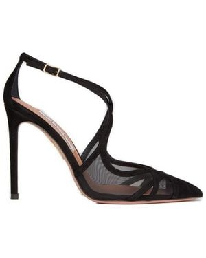 Aquazzura Shear Cut-Out Detailed Court Shoes - Black