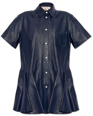 Marni Leather Dress - Blue