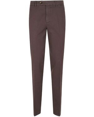 Brunello Cucinelli Garment-Dyed Comfort Gabardine Italian Fit Trousers - Brown