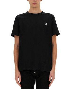 Fred Perry T Shirt With Logo - Black