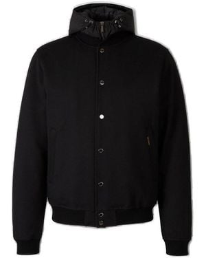 Moorer Hooded Bomber Coat - Black
