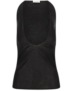 Saint Laurent Silk Tank Top, ' - Black