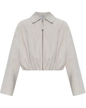 Loewe Suede Jacket - White