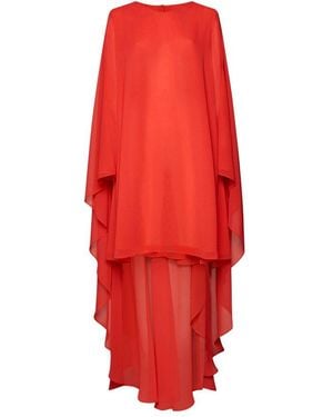 Talbot Runhof Cape Sleeve Dress - Red