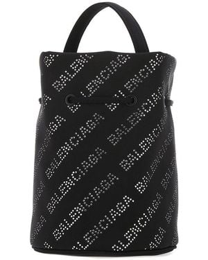 Balenciaga Wheel Xs Drawstring Bucket Bag - Black