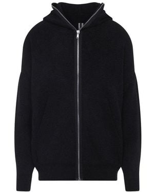 Rick Owens Zip-Up Hooded Cardigan - Black