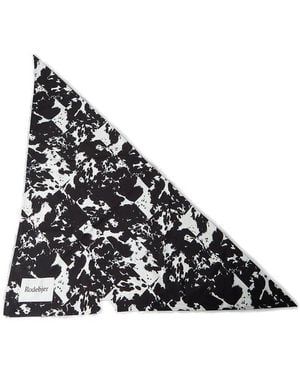 Rodebjer Check-Pattern Logo Jacquard Scarf - Black