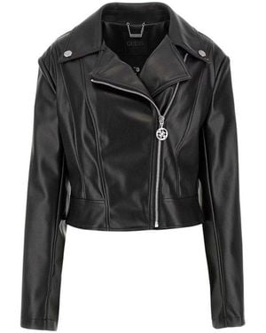 Guess Clemence Zipped Biker Jacket - Black