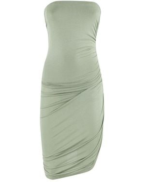 Norma Kamali Gathered Detail Strapless Mini Dress - Green