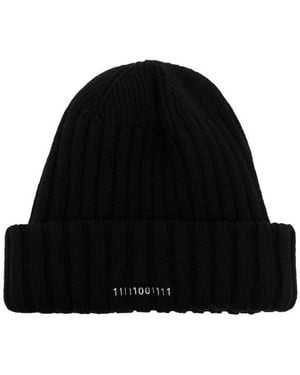 Societe Anonyme Logo Embroidered Turn-Up Hem Beanie - Black