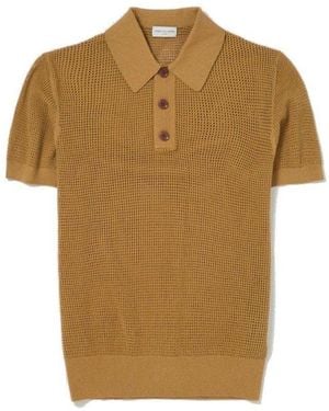 Dries Van Noten Short-Sleeved Open Knitted Polo Shirt - Brown