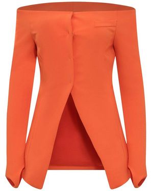 ALESSANDRO VIGILANTE Off-Shoulder Jacket - Orange
