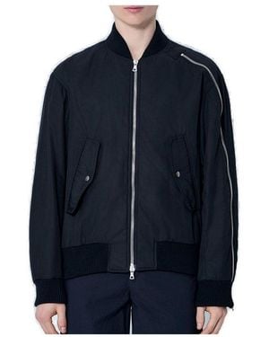 Dries Van Noten Zipped Bomber Jacket - Blue