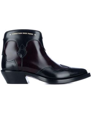 Dior Pointed Toe Zip-Up Boots - Blue