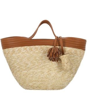 Catarzi Tassel Accent Tote Bag - Brown