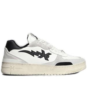 John Richmond Logo Embroidered Lace-Up Trainers - White