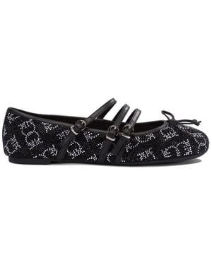 Pinko Embellished Bow Ballet Flats - Black