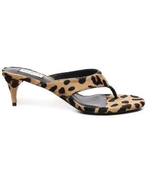 Alaïa Leopard Printed Infradito Thong Mules - Multicolour