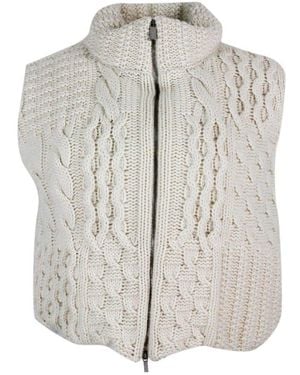 Fabiana Filippi Zip-Up Knitted Vest - Grey