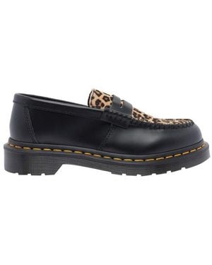 Dr. Martens Penton Leopard Printed Loafers - Black