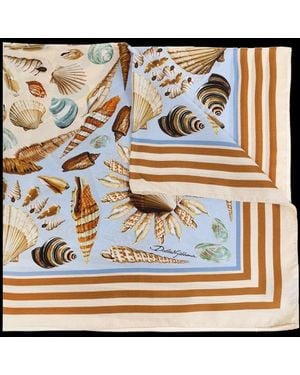 Dolce & Gabbana Shell Printed Striped Scarf - Black
