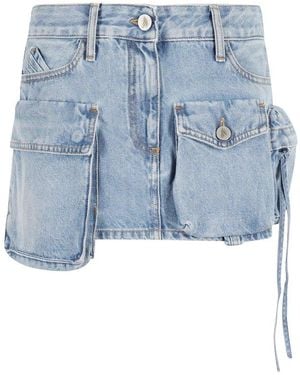 The Attico Mini Denim Skirt - Blue