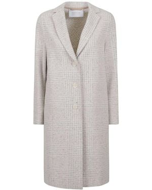 Harris Wharf London Plaid Button-Up Coat - Gray