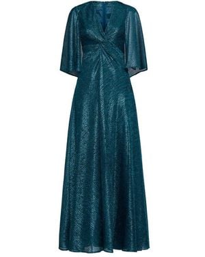 Talbot Runhof Draped Maxi Dress - Blue