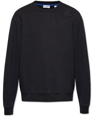 Burberry Logo Patch Crewneck Sweatshirt - Blue