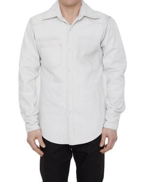 Maison Margiela Long-Sleeved Denim Shirt - White