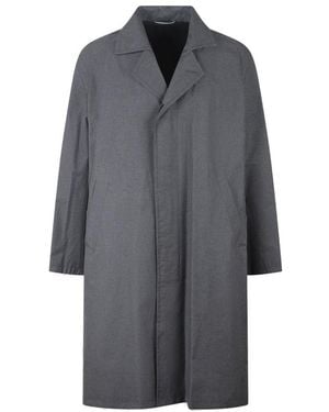 Dior Straight Hem Long-Sleeved Coat - Grey
